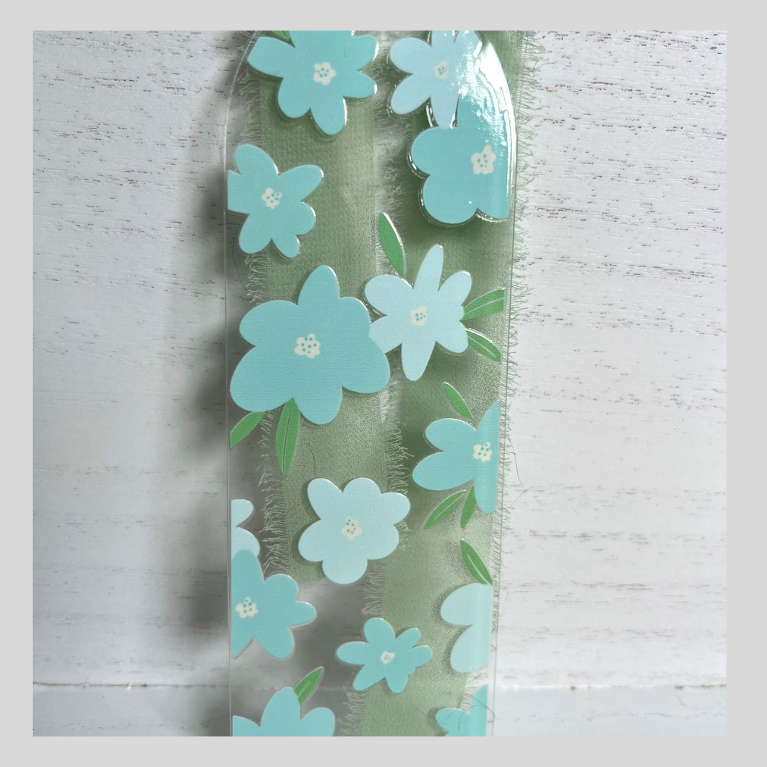 Blue Floral Bookmark