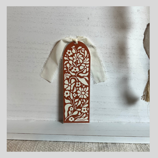 Orange Floral Bookmark