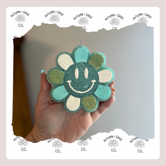 Teal Flower Smiley