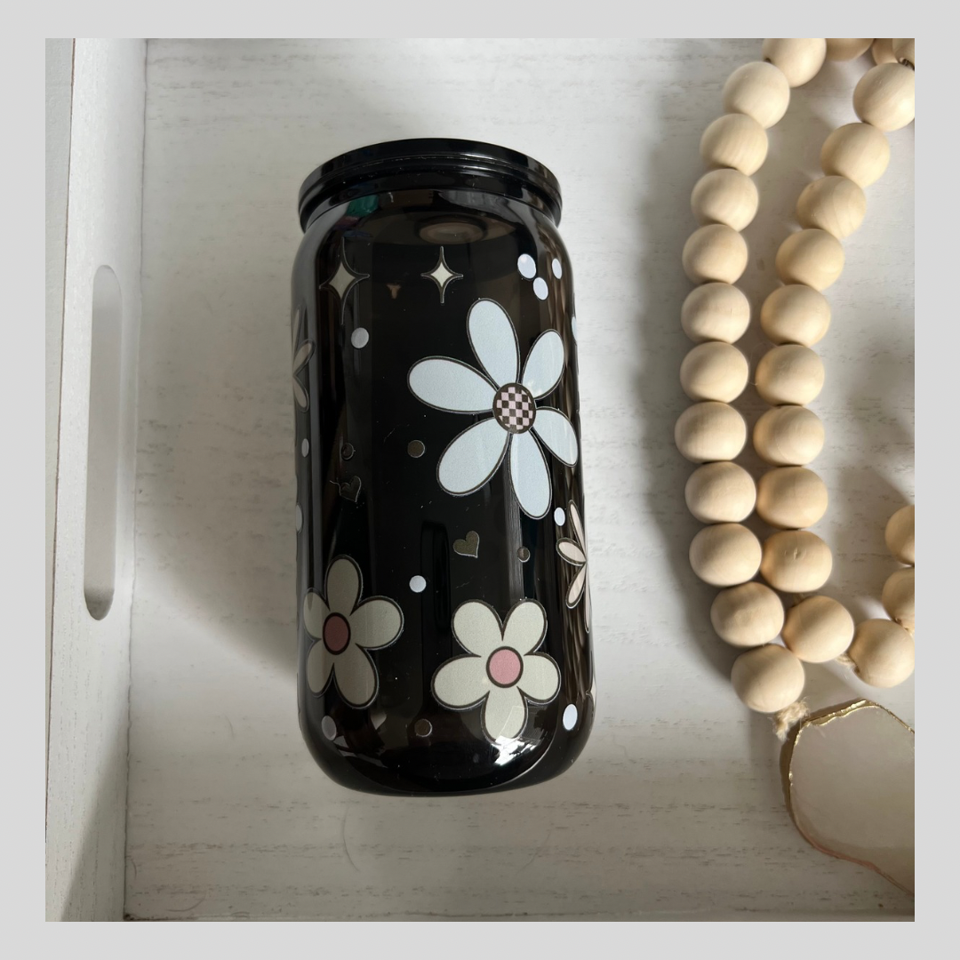 Checkered Daisy Black Jellie