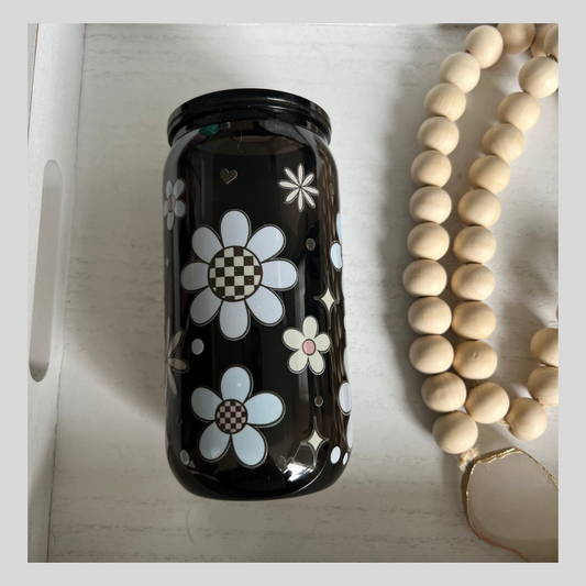 Checkered Daisy Black Jellie
