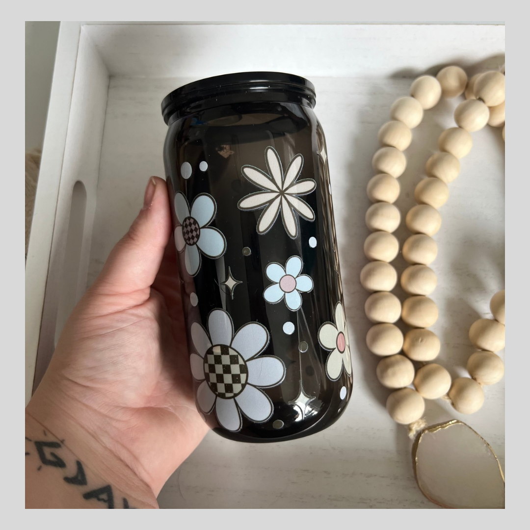 Checkered Daisy Black Jellie